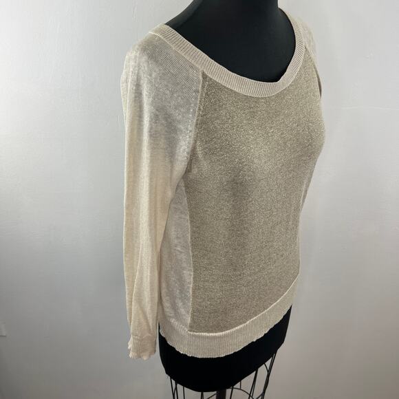 Christopher Fischer Beige Long Sleeve Wide Neck Pullover Casual Sweater Size XS - Picture 3 of 7